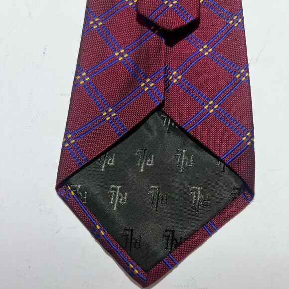 2for25 Ralph Lauren Silk Hand-Finished Men’s Tie Red Embroidered Preppy Designer - Picture 7 of 9